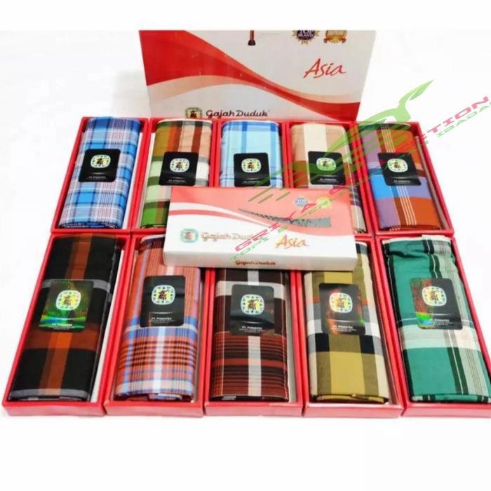 Sarung Gajah Duduk Asia / Sarung Tenun Gajah Duduk Motif Kotak