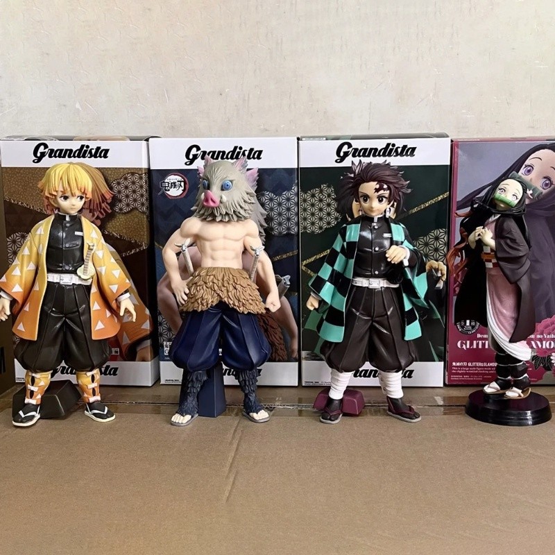 Bandai Demon Slayer Grandista Action Figures - Tanjiro Kamado Zenitsu Agatsuma Anime Character Model
