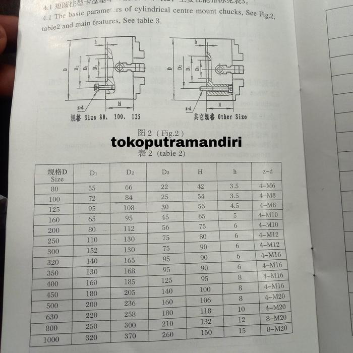 Termurah Chuck Bubut 8" 4 Jaw Claw Bubut 4 Jaw Catok Kepala Bubut 8 Inch Terlaris