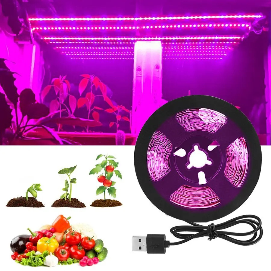 5V Usb Led Plant Light Grow Led Strip 1-5M Full Spectrum Waterproof Led Chip For Greenhouse Flower