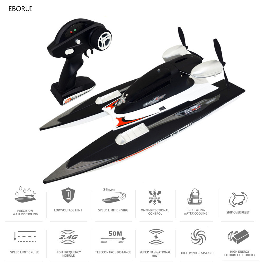 Eborui Rc Speedboat Fy616 Rc Boat 2.4Ghz 35Km/H High Speed Rc Racing Boat Velocity Remote Control