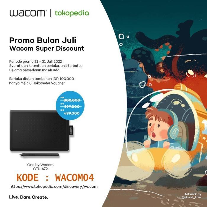 5ixg- Ready Gosend Wacom One Small Ctl-472 Pentab Ekonomis Garansi Resmi