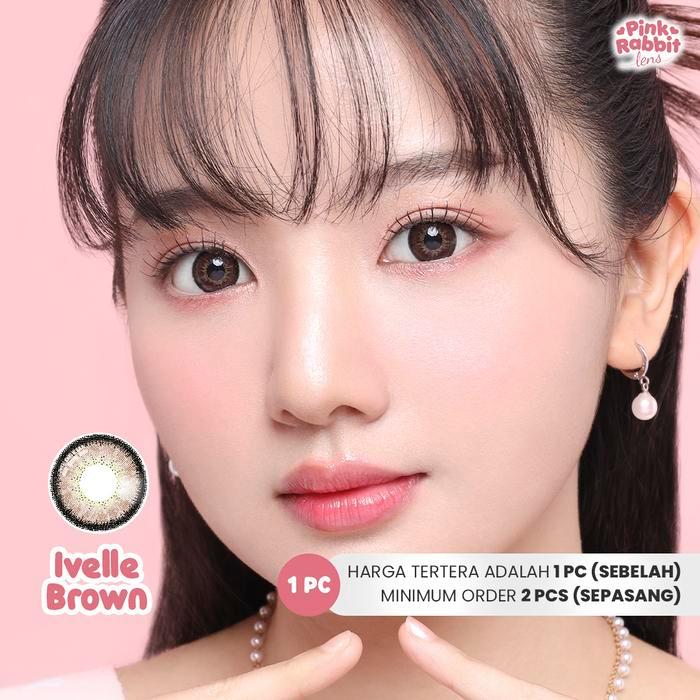 4o78- Pinkrabbit Softlens Ivelle Brown - Normal, Minus 0.5 S/D 10.00 (1Pcs/Sebelah)