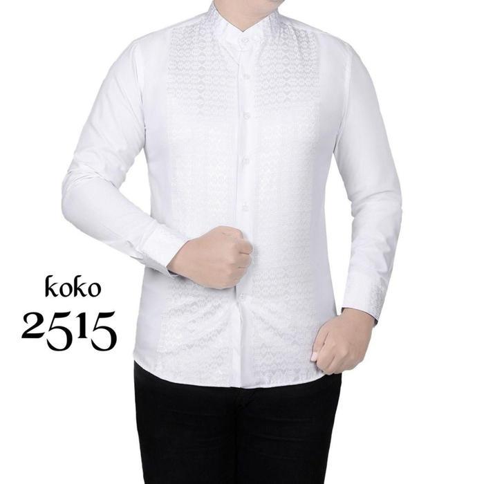Kemeja Baju Koko Pria Dewasa Bahan Premium Kattun Pola Slimfit Ukuran M L Xl Xxl