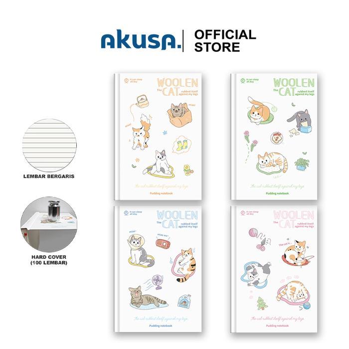AKUSA Hard Cover Book A5 Note Book Buku Catatan Aesthetic Journal Book Diary Kertas Anti Tembus