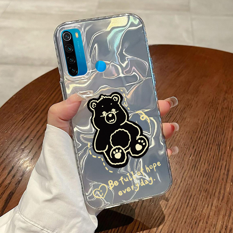 Casing Hp Xiaomi Redmi Note 8 Redmi Note 8T Redmi Note 8 Pro Case Casing Pola Beruang hitam kecil ya