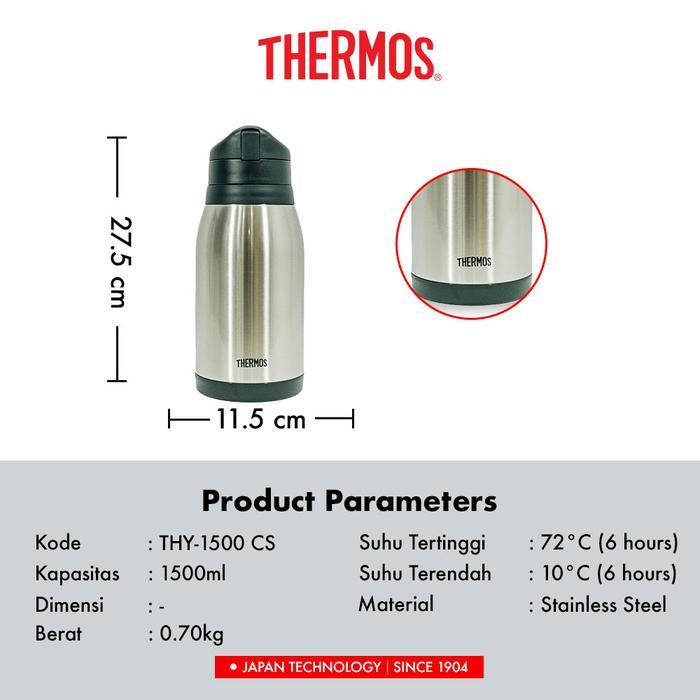 Thermos Vacuum Insulated Carafe Clear Stainless - 1500 Ml Thy-1500 Cs)