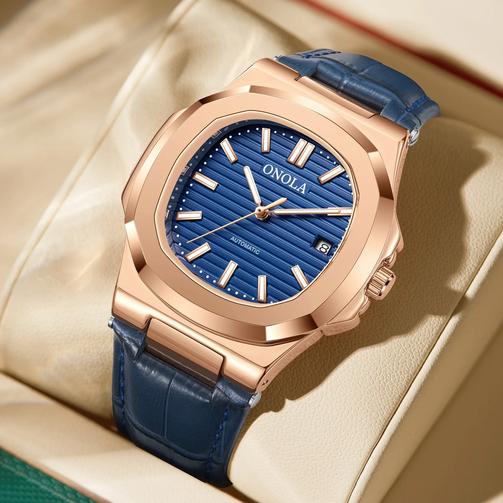 Fashion fully automatic mechanical men's watch ONOLA high-quality waterproof leather watch men's