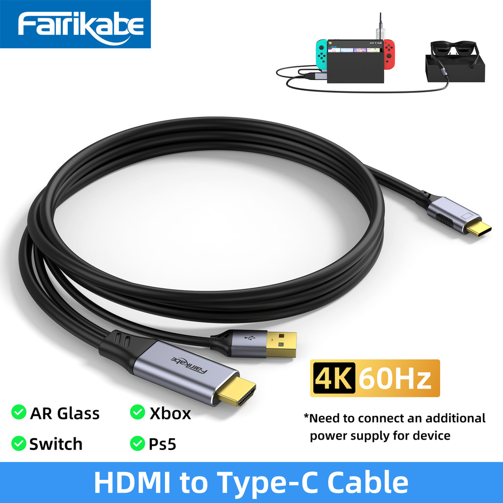 HDMI-compatible to C Type Cable 4K60Hz 2M Adapter For PS5 Switch Steam Xbox to Xreal Air Nreal Air