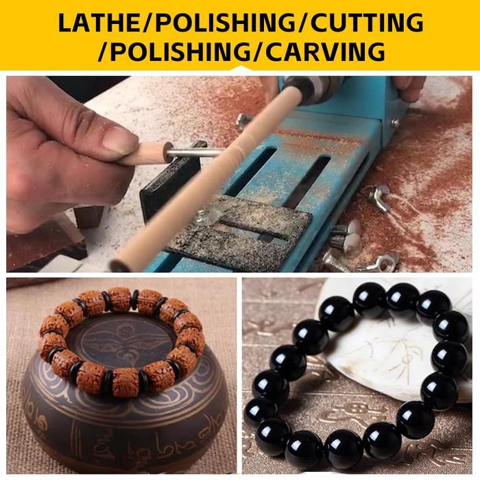 mesin bubut kayu DIY woodworking kerajinan seni kreasi ukir pahat kayu mini lathe beads grinding