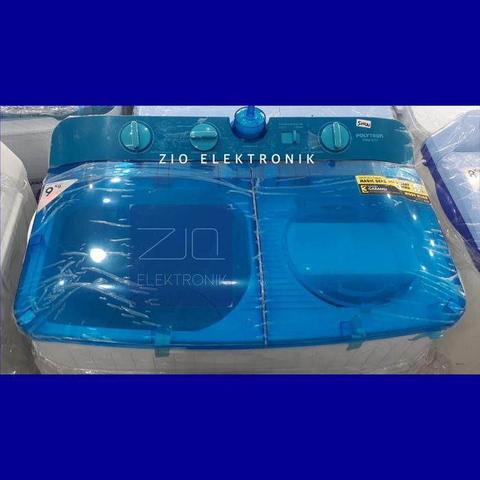 MESIN CUCI POLYTRON 2 TABUNG PWM 9072 LOW WATT 9KG