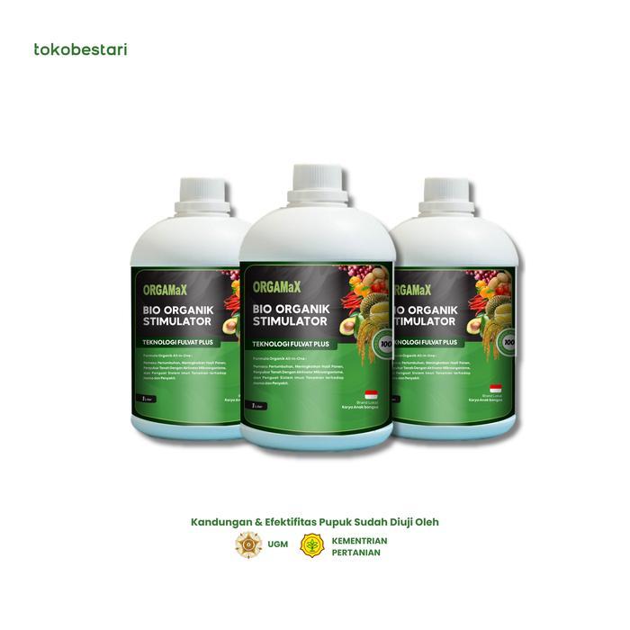 Mrono_Mrene [3Btl]Orgamax 1 Liter Bonus Kaos/Topi - Pupuk Organik Asam Fulvat Pencegah Keriting Dan