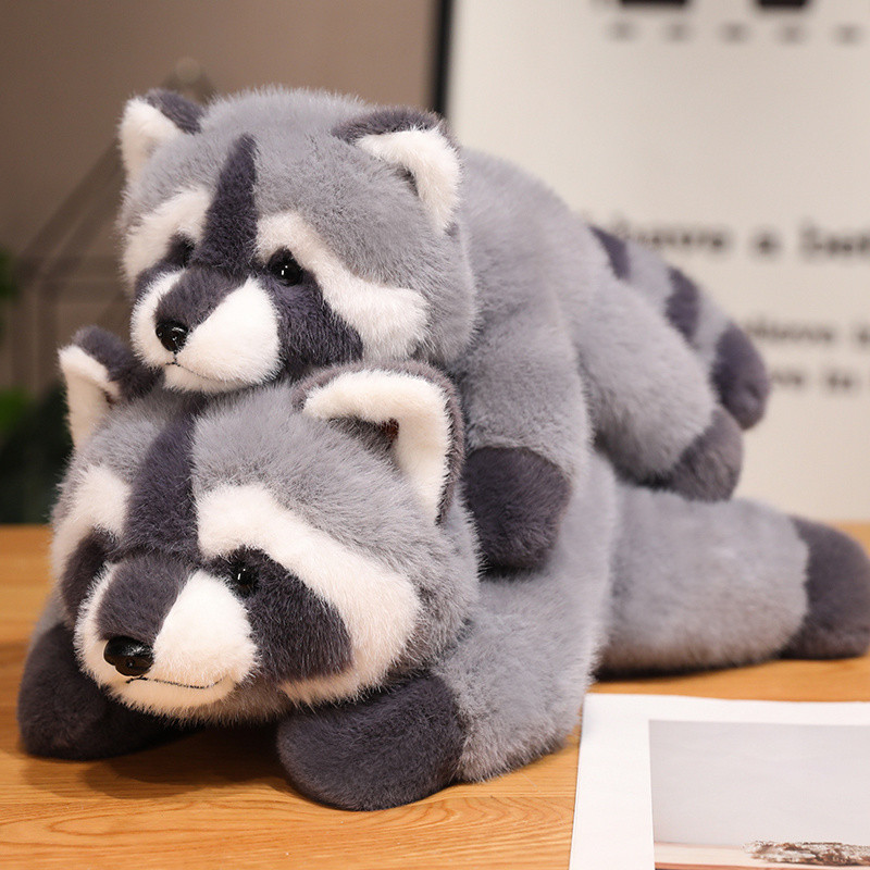 Cute Raccoon Plush Toy Stuffed Animals Soft Doll Pillow Grey Raccoon Toys Birthday Gift for Boys