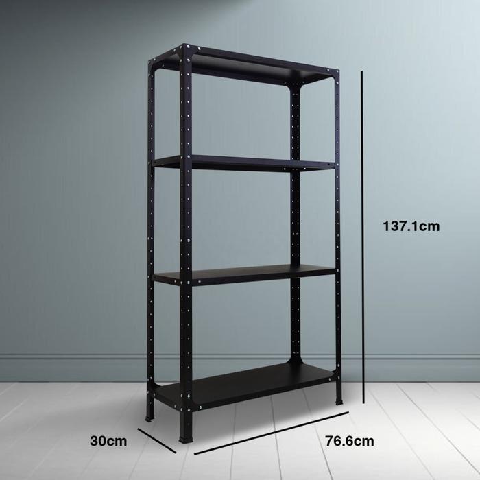 Kenmaster Rak 4 Susun Besi Serbaguna Black