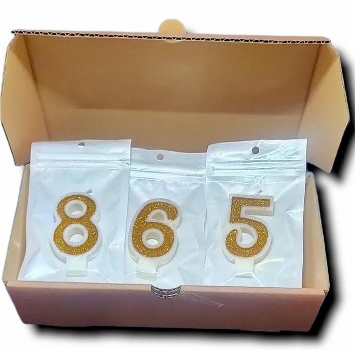 rsob- Lilin Angka Glitter Warna Isi 12 Pcs/Angka/Warna