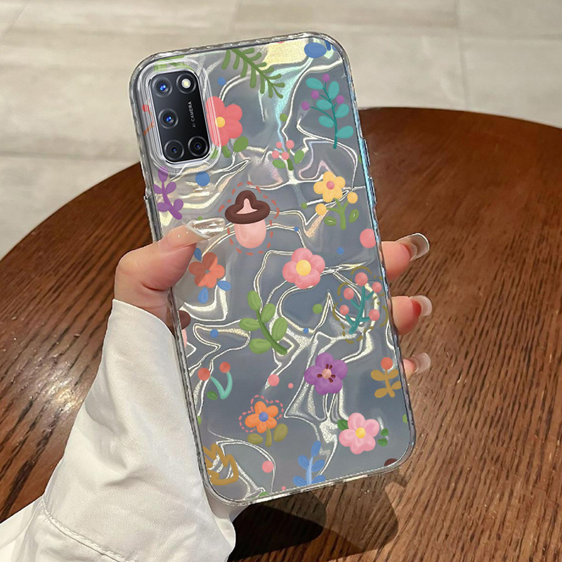 Casing Hp OPPO A52 OPPO A72 OPPO A92 Case Casing Pola Banyak bunga HP Kasing Kasus ponsel transparan