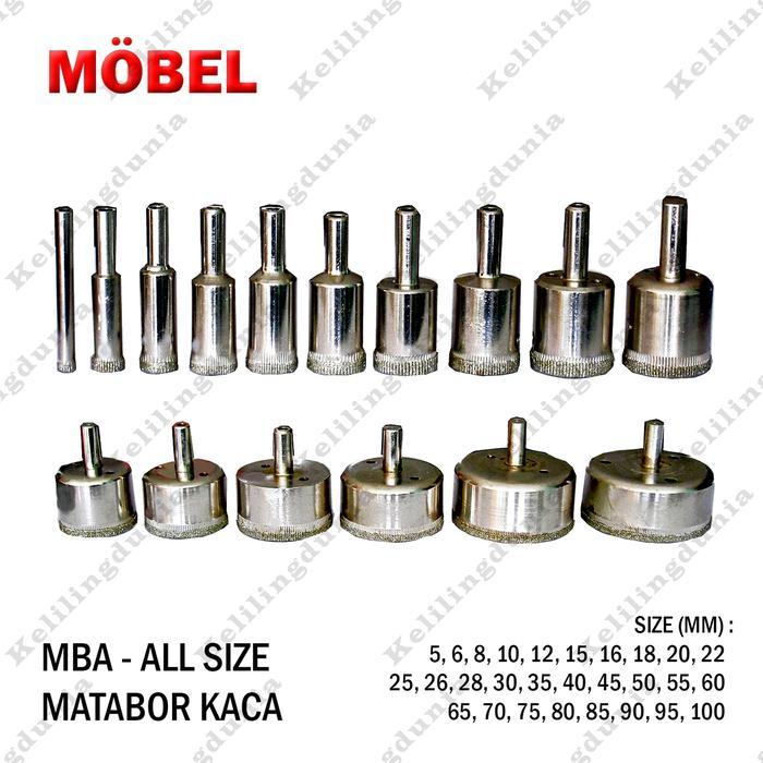 Paling Baik Mata Bor Matabor Kaca Marmer Granit Acrylic Holesaw Diamond Glass 75Mm Terlariss 