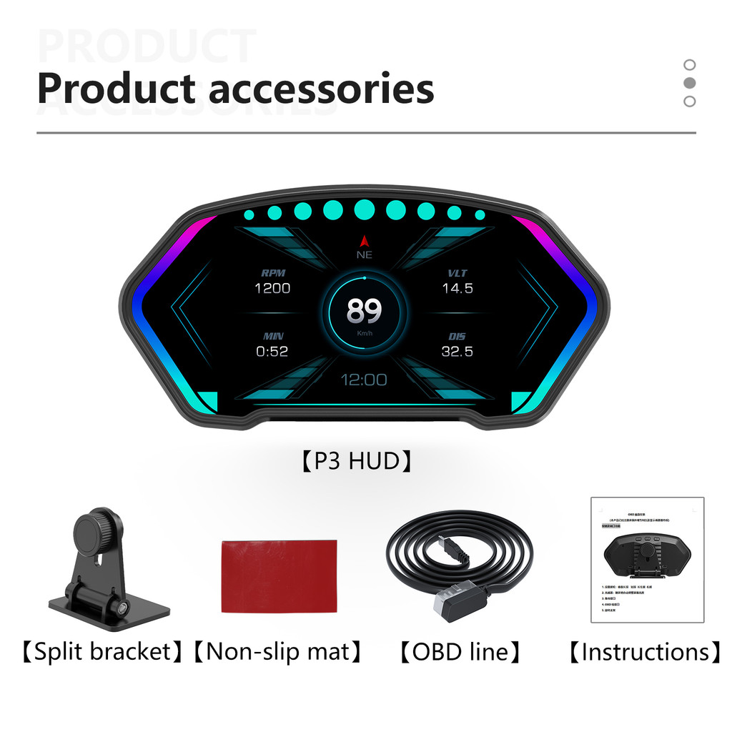 P3 Hud Obd2 Car Obd Smart Digital Meter Digital Gps Speedometer On-Board Computer Hud Projector Obd2