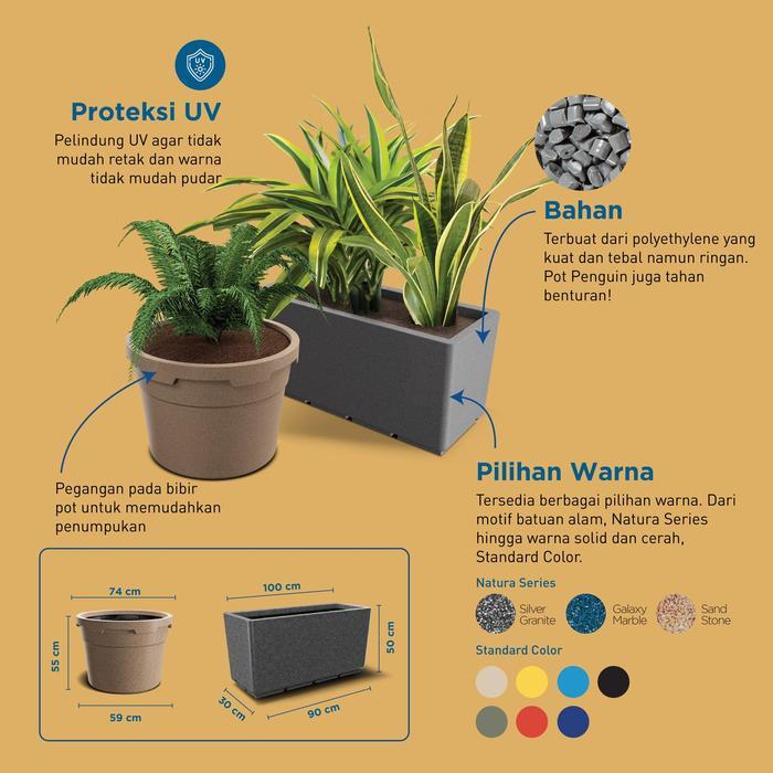 Pot Tanaman / Pot Bunga Plastik Besar Penguin 150 Liter - POT 150