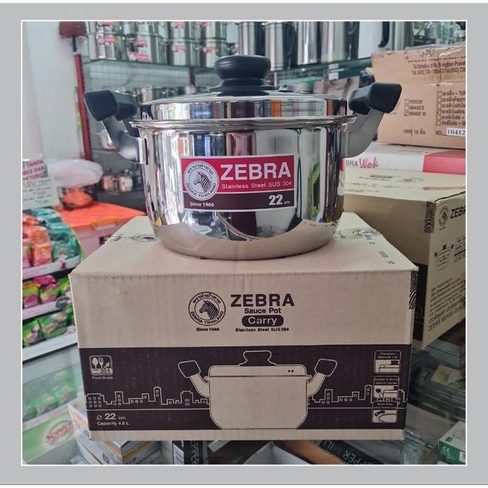 160375 Sauce Pot 22cm Carry, SUS 304, Zebra Thailand, Panci 22cm Zebra