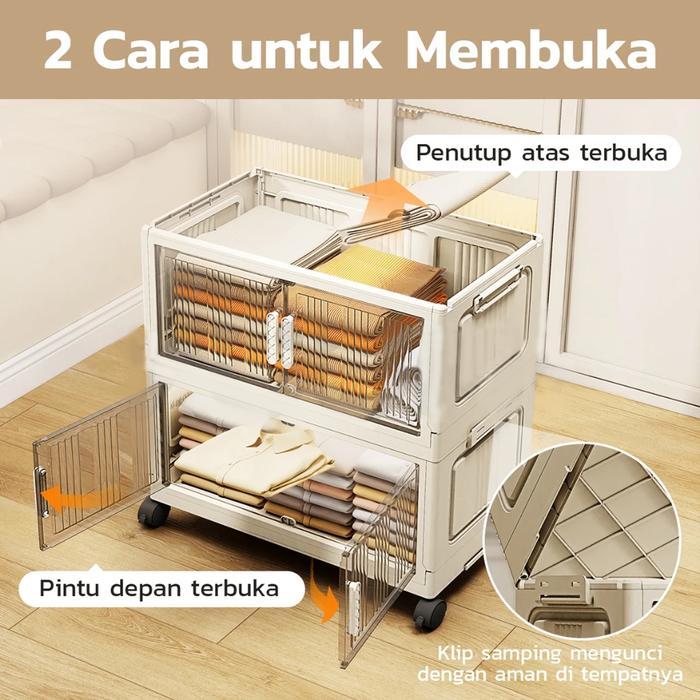 Lemari Plastik Susun Besar - Lemari Pakaian Anak & Bayi, Rak Baju Multifungsi, Organizer Hemat