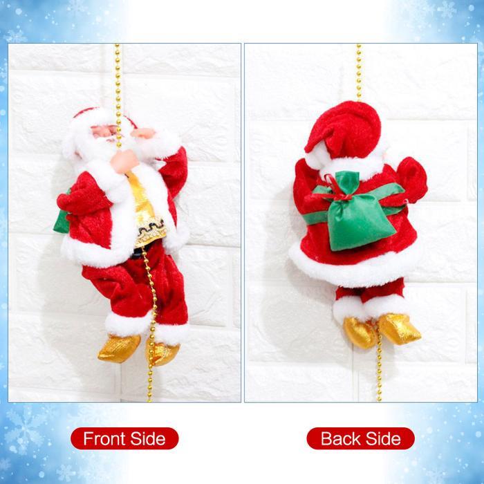 Santa Claus Climbing Beads Battery Operated Electric Climb Up And Down Climbing Santa With Light