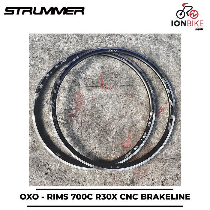 VELG RIM RIMS OXO 700 C R30X 36 32 HOLE CNC BRAKELINE SILVER 36H 32H ALLOY 700C PCS H 29 SEPEDA