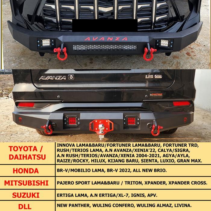 Custom Paket Tanduk Depan Towing Belakang Innova Fortuner Rush Terios Avanza Xenia Pajero Sport