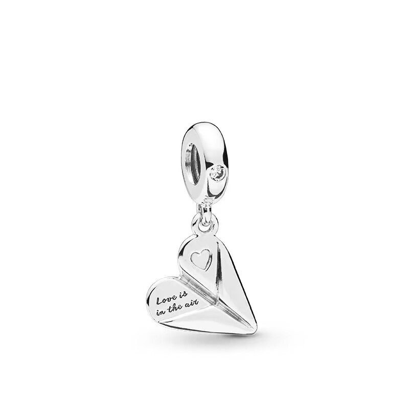 Original European charm postcard, guitar, happy birthday pendant, suitable for Pandora bracelet DIY 