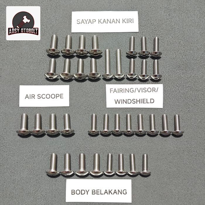 Baut Body Luar Ninja RR Old ZX Kunci L Stainless
