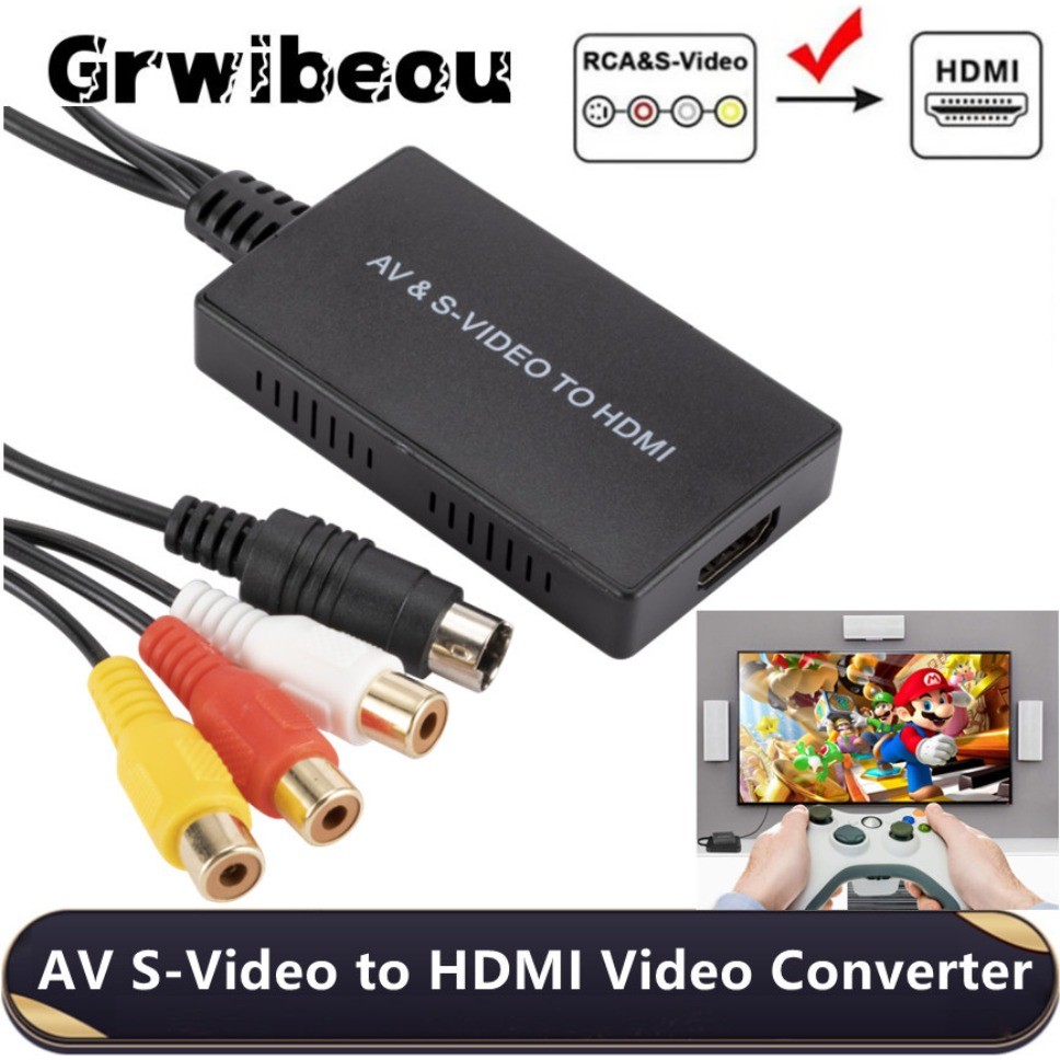 AV S-VIDEO to HDMI Video Converter 1080P AV SVIDEO RCA CVBS to