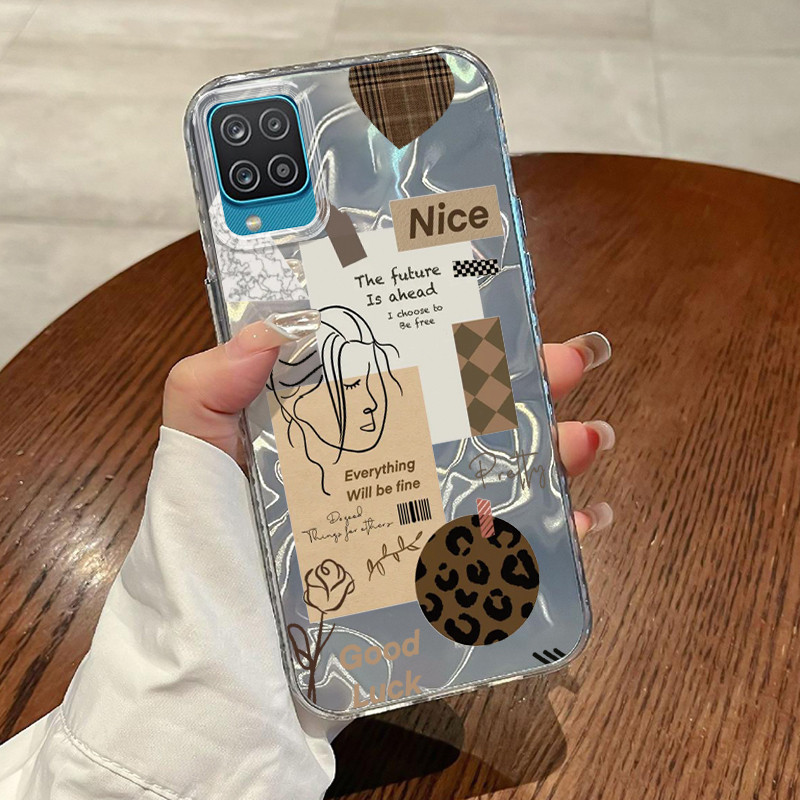 Casing Hp Samsung Galaxy A12 4G A12 5G F12 M12 A22 M22 Case Casing Pola Label Leopard HP Kasing Kasu