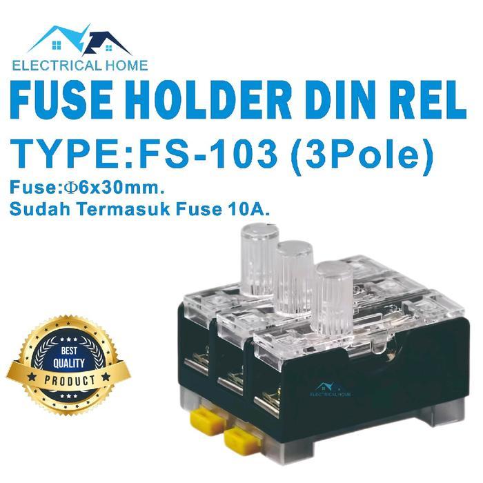 Fuse Kubur/Fuse Holder Din Rel FS-103 3Pole.