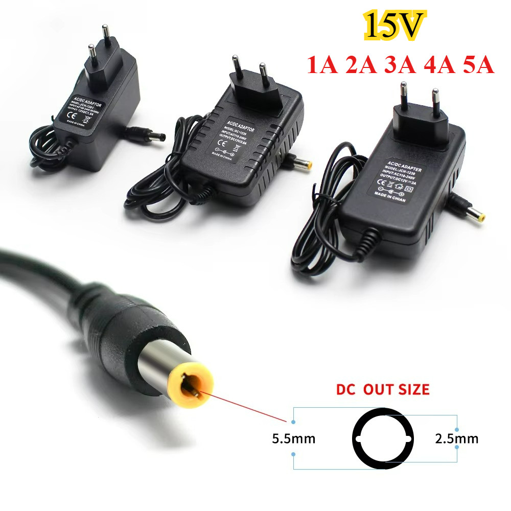 Ac To Dc 15V Power Supply Adapter 1A 2A 3A 4A 5A 220V To 15V Universal Switching Power Supply
