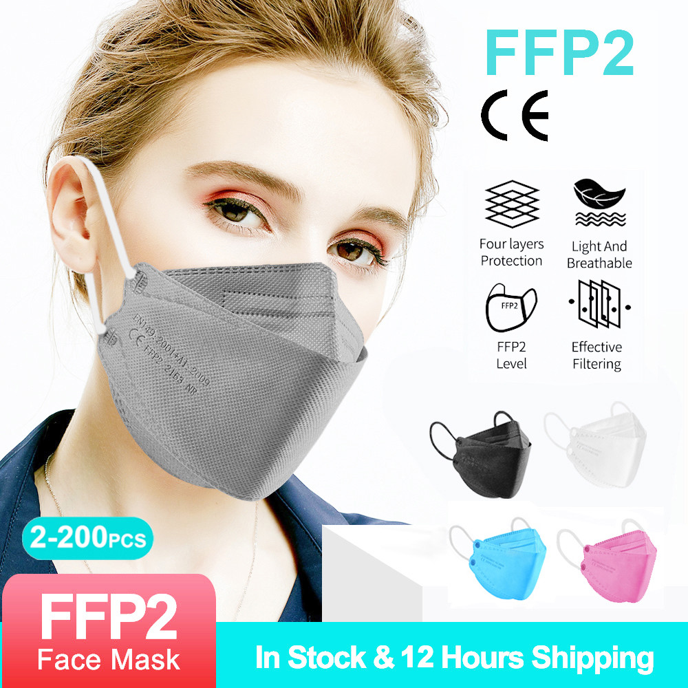 Adult 4 Layers CE FFP2 KN95 Mask Respirator Fabric Face Mask FFP2 Mascarilla Filter Mouth Dustproof