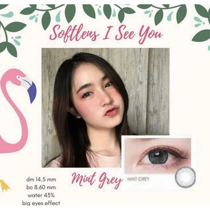 kv3g- Softlens Minus Omega I See You 14.5Mm (Mint Grey) Gratis Tempat Soflen