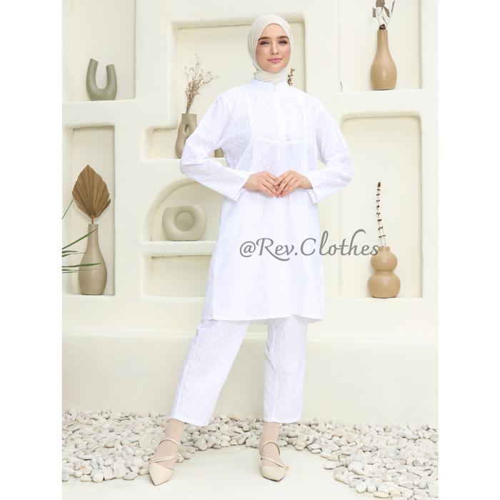 [Voucher] Baju umroh wanita Dewasa satu set atasan bawahan full bordir baju ihram wanita Muslim