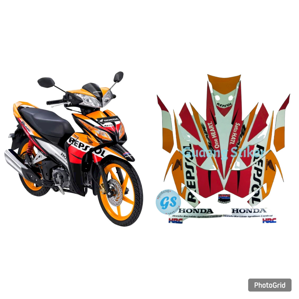 STIKER STRIPING LIST BODY MOTOR BLADE REPSOL 110 2012 STANDAR