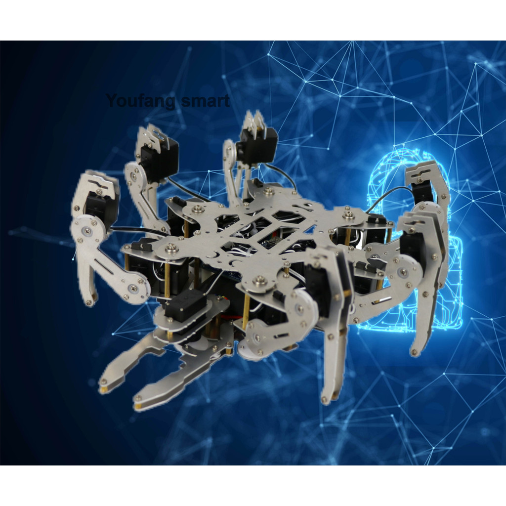 Assembled 19 DOF Hexapod Bionic Robot Spider with Battery Servo Claw for Arduino Robot Kit Open