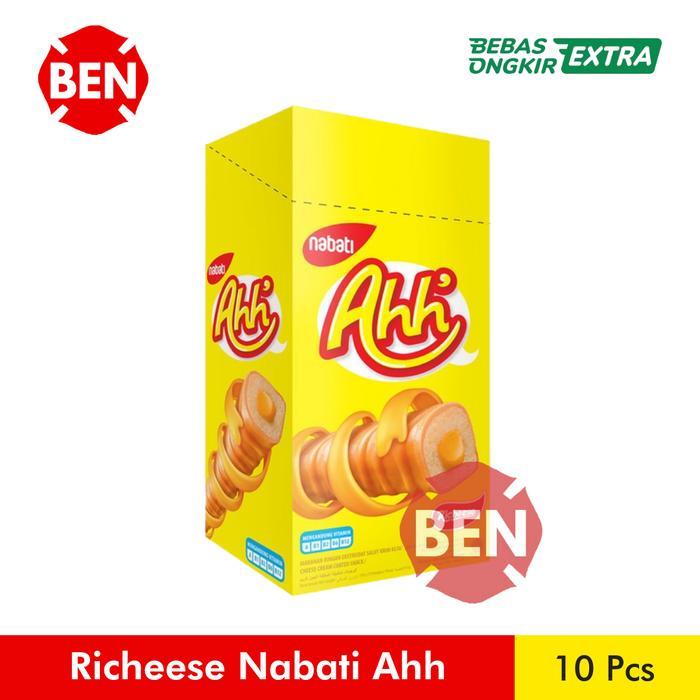 New Richeese Nabati Ahh 1 Pak Box 10 Pcs 9g 9gr 9 g gr Cheese Keju 1000