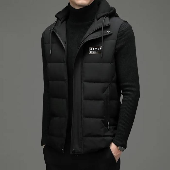 Rompi Motor Pria Vest Kembung Kupluk Tebal Hitam