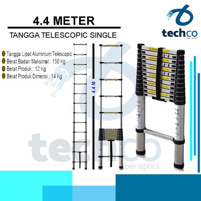 Laris Tangga Lipat/Tangga Telescopic 4,4 Meter Silver Murah Terlaris