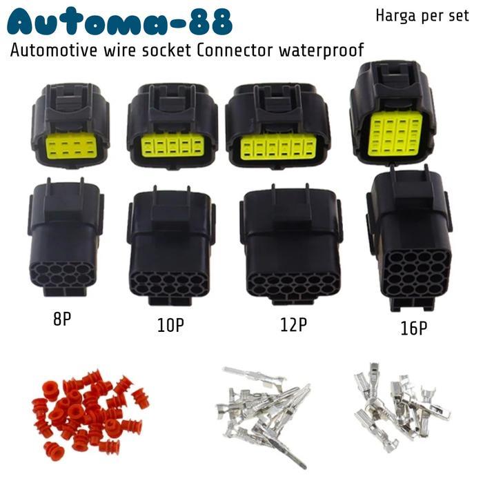 YeayPromo- Soket Kabel Konektor Otomotif Motor Mobil 8 10 12 Pin Kabel Anti Air