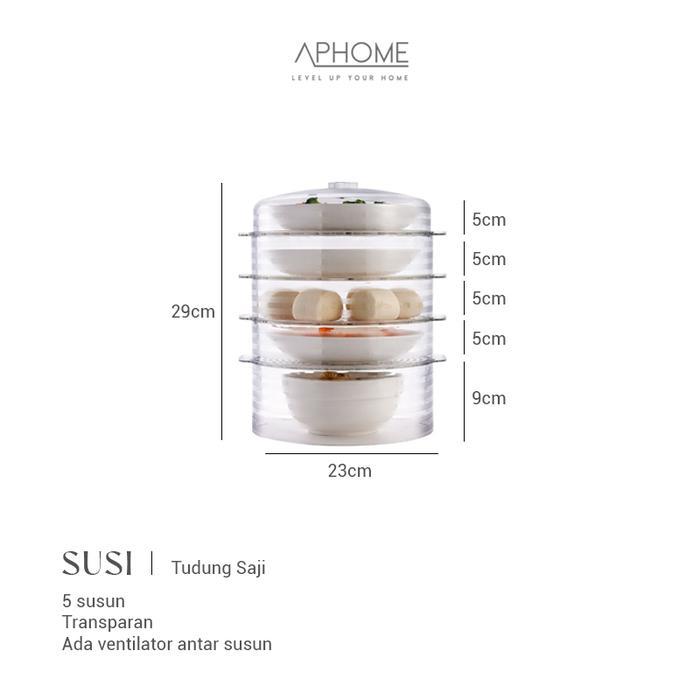 OngkirFree- Aphome Tudung Saji Susun Viral 5 Tingkat Modern Anti Lalat Pelindung Makanan Rak