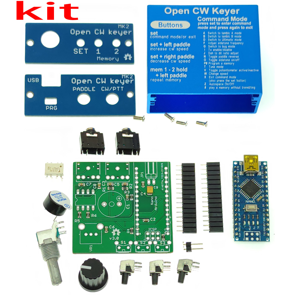 Open CW keyer MK2 KIT with aluminum case USB port