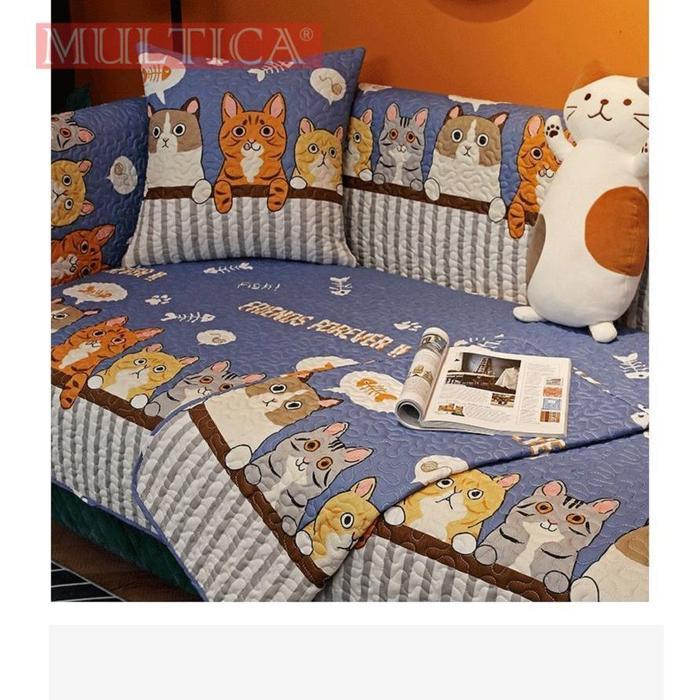 Multica Cover Sofa / Alas Sofa / Sarung Sofa / Nara Serbet Taplak Sofa Tempat Duduk Kain Motif Kain
