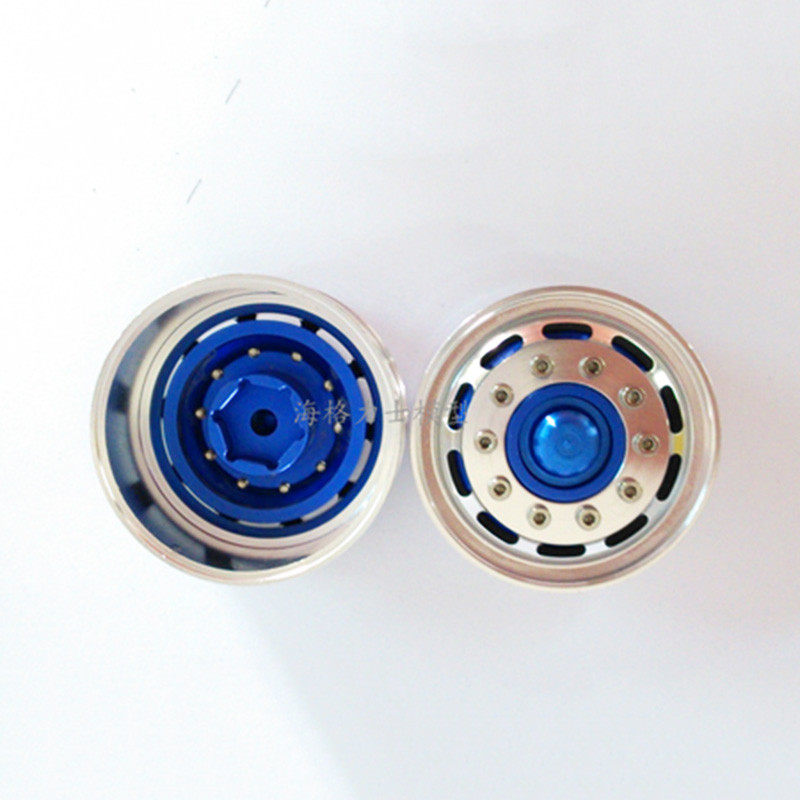 2-Piece Metal Rear Wide Wheel Hub Single Wheel For 1/14 Tamiya Rc Truck Trailer Tipper Scania 770S