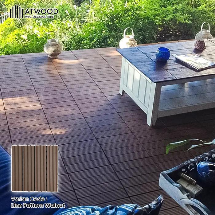 bkuf- Decking Tile Wpc Outdoor Diy / Lantai Kayu Ubin Teras Taman Kolam Renang, Bongkar