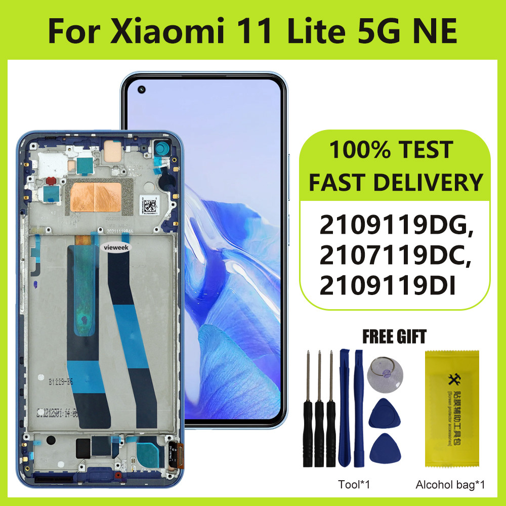 Amoled screen For Xiaomi 11 Lite 5G NE LCD Display Screen Touch Panel Digitizer Assembly for Mi