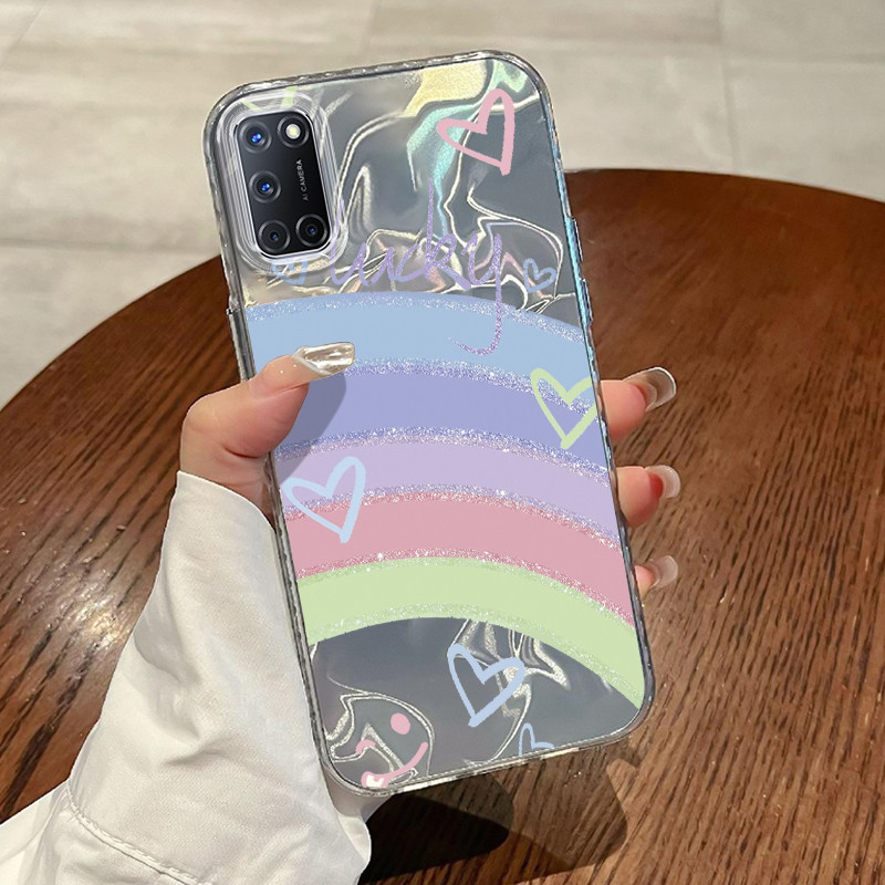 Casing Hp OPPO A52 OPPO A72 OPPO A92 Case Casing Pola Graffiti Pelangi HP Kasing Kasus ponsel transp